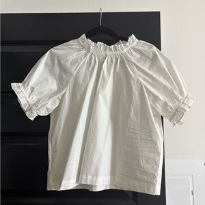 Hill House White Ruffled Blouse